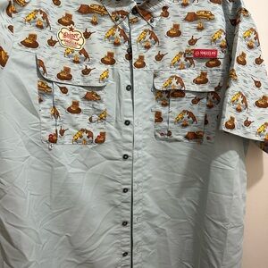 Magellan Outdoors + Shiner Men's Blue Graphic fishing shirt